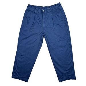 Vintage 90’s L.L. Bean Double L Comfort Waist Flannel-Lined Navy Blue Pants